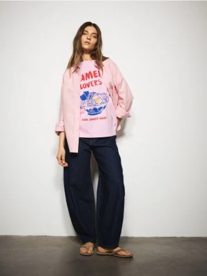 Reserved - Jeansy barrel leg - granatowy