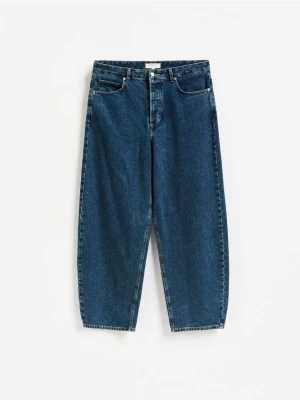 Reserved - Jeansy barrel leg - granatowy