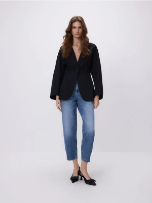 Reserved - Jeansy barrel leg - niebieski