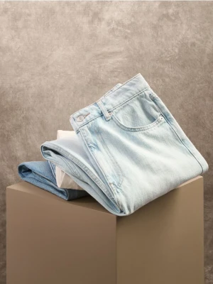 Reserved - Jeansy barrel leg - niebieski