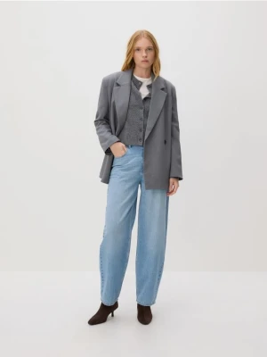 Reserved - Jeansy barrel leg - niebieski