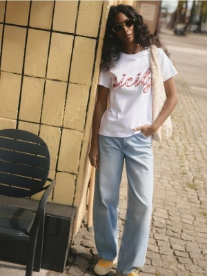 Reserved - Jeansy barrel leg - niebieski