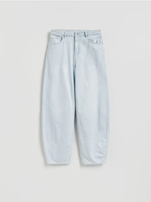 Reserved - Jeansy barrel leg - niebieski
