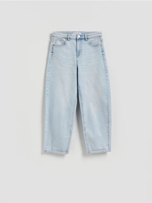 Reserved - Jeansy barrel leg - niebieski