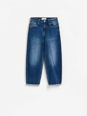 Reserved - Jeansy barrel leg - niebieski