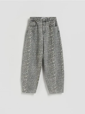Reserved - Jeansy barrel leg w panterkę - wielobarwny