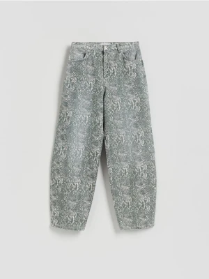 Reserved - Jeansy barrel leg - wielobarwny