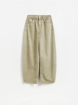 Reserved - Jeansy barrel leg - zielony