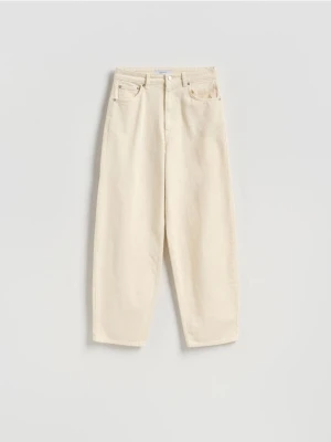 Reserved - Jeansy barrel leg - złamana biel