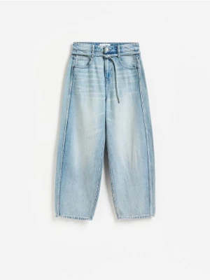 Reserved - Jeansy barrel slim - niebieski