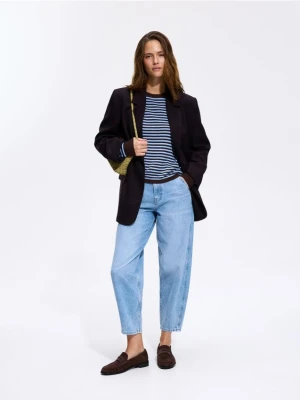 Reserved - Jeansy barrel slim - niebieski
