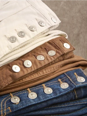 Reserved - Jeansy barrel z zakładkami - dark grey jeans