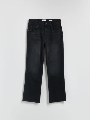 Reserved - Jeansy bootcut z efektem sprania - czarny
