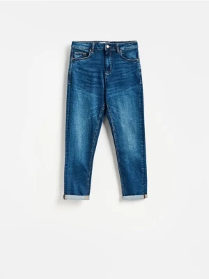 Reserved - Jeansy Boyfriend - granatowy