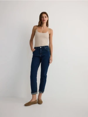 Reserved - Jeansy boyfriend slim - granatowy