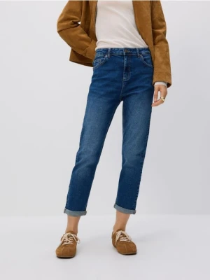 Reserved - Jeansy boyfriend slim - granatowy