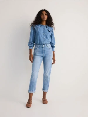 Reserved - Jeansy boyfriend slim - niebieski