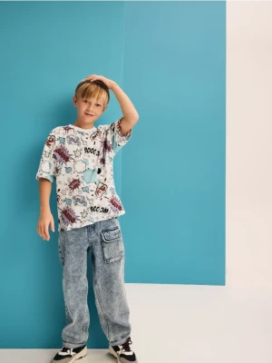 Reserved - Jeansy cargo - niebieski