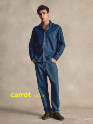 Reserved - Jeansy carrot fit - niebieski