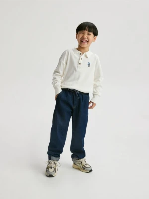 Reserved - Jeansy Carrot - granatowy