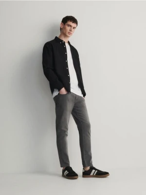 Reserved - Jeansy carrot slim - jasnoszary