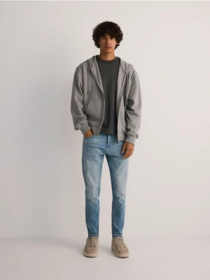 Reserved - Jeansy carrot slim - niebieski