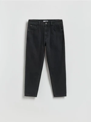 Reserved - Jeansy carrot z efektem sprania - czarny