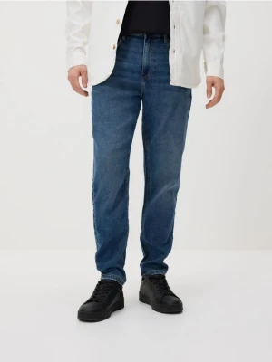 Reserved - Jeansy carrot z efektem sprania - indigo jeans