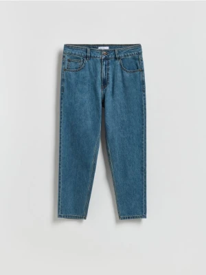 Reserved - Jeansy carrot z efektem sprania - indigo jeans