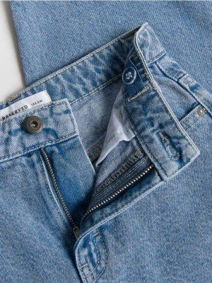 Reserved - Jeansy carrot z paskiem - niebieski