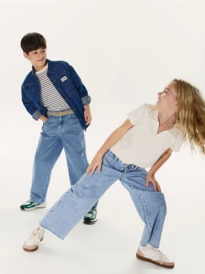 Zdjęcie produktu Reserved - Jeansy carrot z paskiem - niebieski