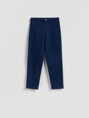 Reserved - Jeansy chino - granatowy