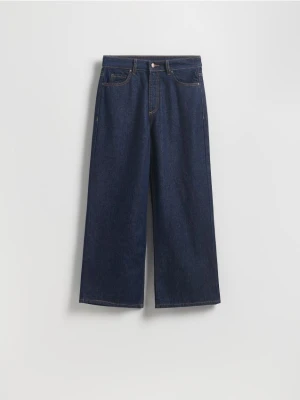 Reserved - Jeansy culotte - granatowy