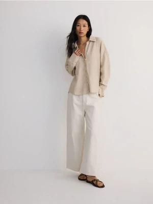 Reserved - Jeansy culotte - kremowy