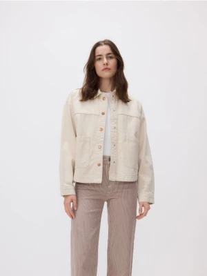 Reserved - Jeansy culotte w paski - beżowy