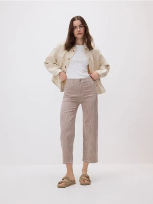 Reserved - Jeansy culotte w paski - beżowy