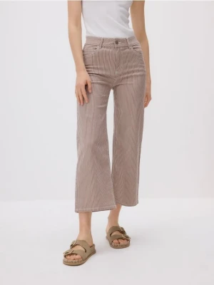 Reserved - Jeansy culotte w paski - beżowy