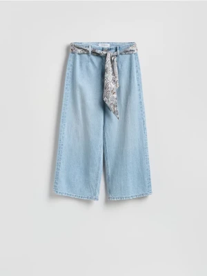 Reserved - Jeansy culotte z opaską - niebieski