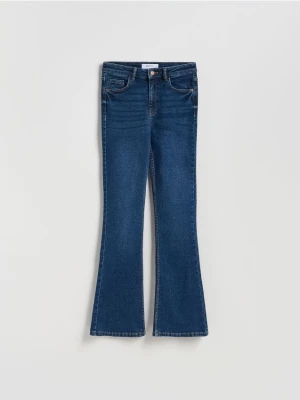 Reserved - Jeansy flare bootcut - granatowy
