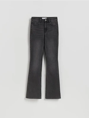 Reserved - Jeansy flare bootcut - szary
