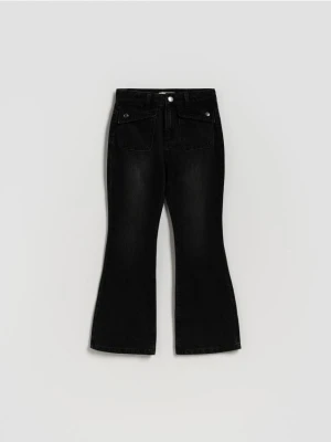 Reserved - Jeansy flare - czarny