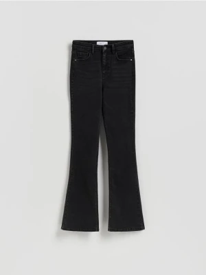 Reserved - Jeansy flare - czarny