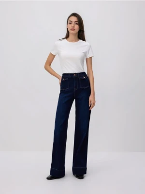 Reserved - Jeansy flare - granatowy