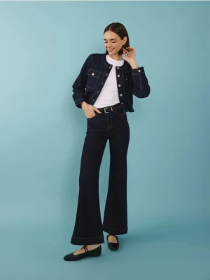 Reserved - Jeansy flare - granatowy