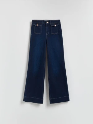 Reserved - Jeansy flare - granatowy