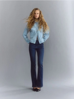 Reserved - Jeansy flare - granatowy