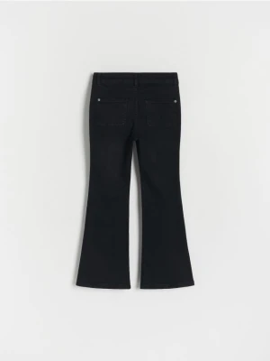 Reserved - Jeansy flare high waist - czarny