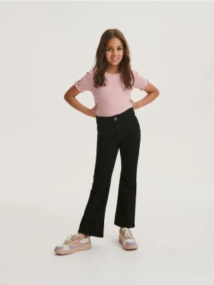 Reserved - Jeansy flare high waist - czarny
