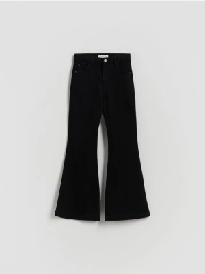 Reserved - Jeansy flare high waist - czarny