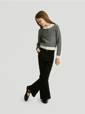 Reserved - Jeansy flare high waist - czarny